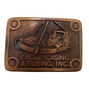 Eagle Casing Tubing Belt Buckle Vintage Advertising Promotional Western Wear